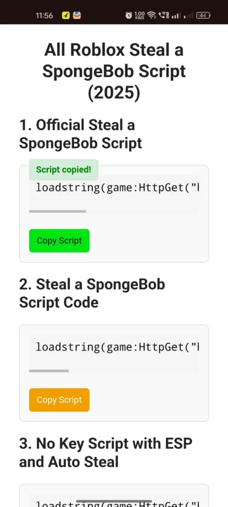 Copy Steal a SpongeBob Script